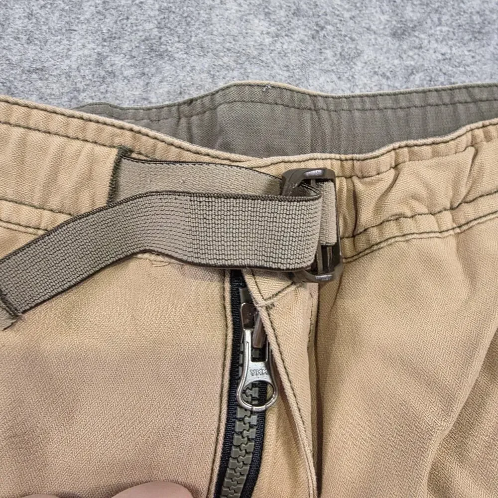 VTG Y2K Gap Pants Boys Youth XL Khaki Cargo Elastic‎ Hem Belted Outdoor Hiking
